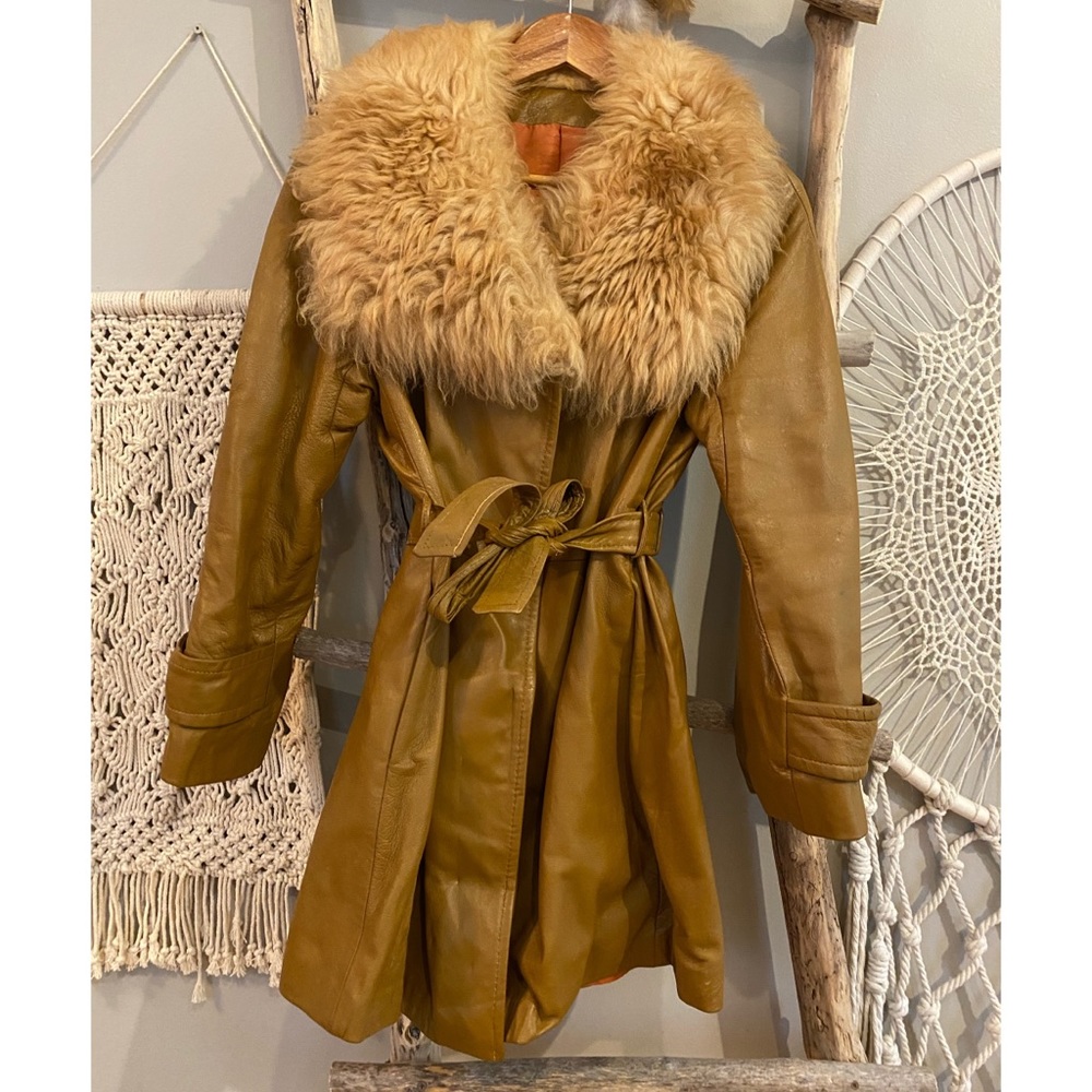 Vintage caramel penny lane coat